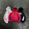 America Classics Gothic Red Spider Print Hooded Cardigan Full Zip Up Loose Men Women Hip Hop Hoodie Jacket Y2k Street Sweatshirt