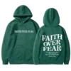 Faith prevails over fear. Faith Hoodie. Fashionable Hoodie. Bible verse pullover. Suitable for both men and women. Warm and cozy