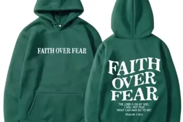 Faith prevails over fear. Faith Hoodie. Fashionable Hoodie. Bible verse pullover. Suitable for both men and women. Warm and cozy