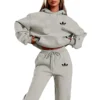 Letter Printed Women Hoodie set Street Hip Hop Clothing Casual Female 2pcs Clothing Plush sweatshirt Perfect for Outdoor