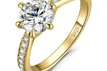 Classic 1-carat Moissanite Ring with Certificate Laboratory Diamond Rings Women Wedding Jewelry 18K Gold Plated S925 Silver