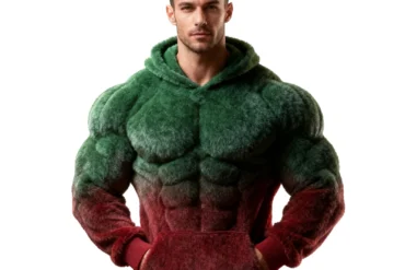 Flannel Solid Color Hooded Sweatshirt Abdominal Muscle Shape Hooded Sweatshirt Long Sleeved Patchwork Hoodie Men'S Pullover