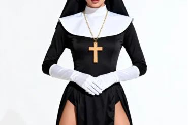 Halloween festival party costumes, nun costumes, classic nun headscarves, necklaces, gloves and other costumes