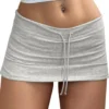 Womens Micro Mini Gym Skirts 2025 Summer Low Waisted Side Slit Yoga Skirt Sexy Drawstring Athletic Skirt