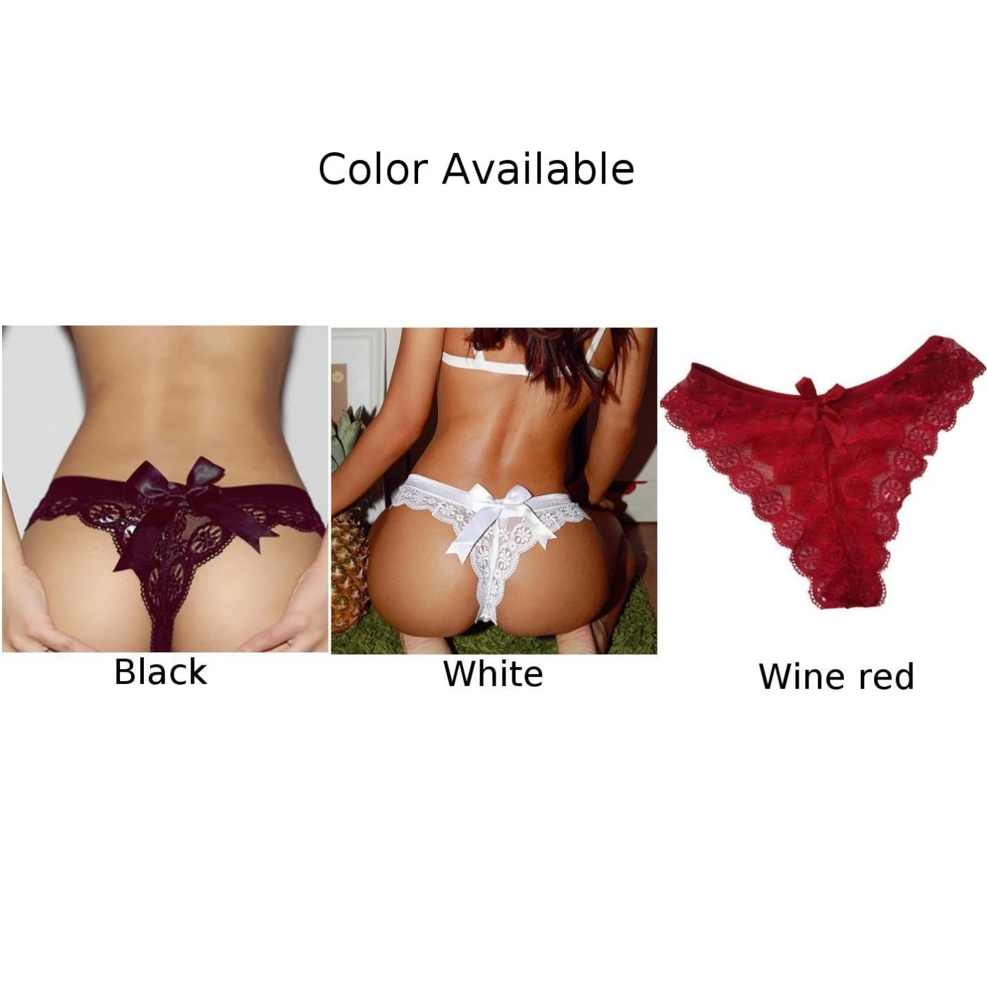 Lady Lace Sheer Thong Gstring Panties Sexy Low Waist Knickers Briefs Lingerie Underwear for women in various colors - Image 2