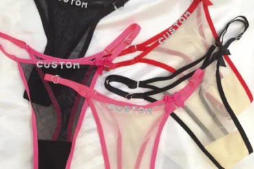 Sexy 5 Colors Tulle Panties Custom Thong for Women Personality Crystal Letter Name Panties Breathable Adjustable Underwear Gift
