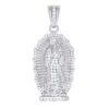 925 Sterling Silver Unisex Cubic Zirconia Virgin Mary/guadalupe Religious Charm Pendant Necklace 43.4x19.2mm Wide-Pendant for Women