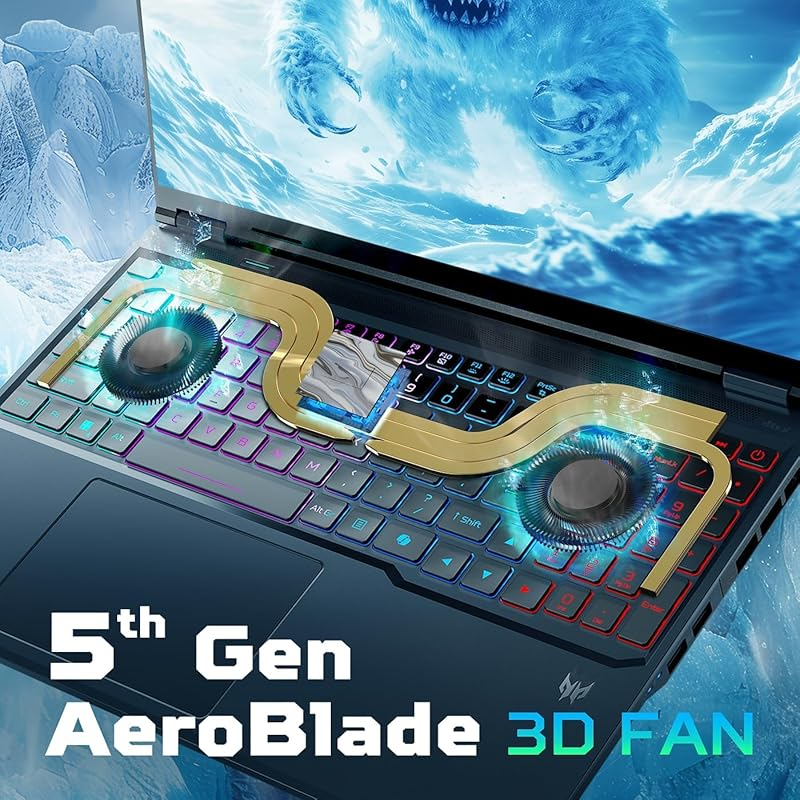 acer Predator Helios Neo 16S AI Gaming Laptop, NVIDIA GeForce RTX 5070Ti GDDR7, Intel Core Ultra 9 275HX, 16" OLED 240Hz, 64 GB DDR5, 4 TB SSD, RGB Backlit Keyboard, Windows 11 Pro, Accessories - Image 6