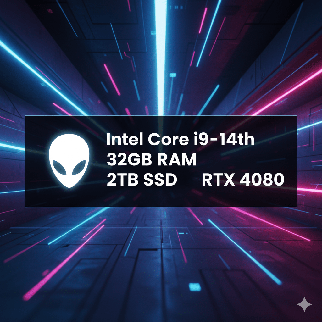 Alienware Aurora R16 Gaming Desktop PC Tower | Intel Core i9-14th Gen | 32GB RAM DDR5 | 2TB NVMe SSD | NVIDIA GeForce RTX 4080 | Integrated Wi-Fi & Bluetooth | Windows 11 Pro | RGB Keyboard & Mouse | High-Performance Gaming PC | HDMI, DisplayPort, USB-C | Refurbished / Ready to Game - Image 3