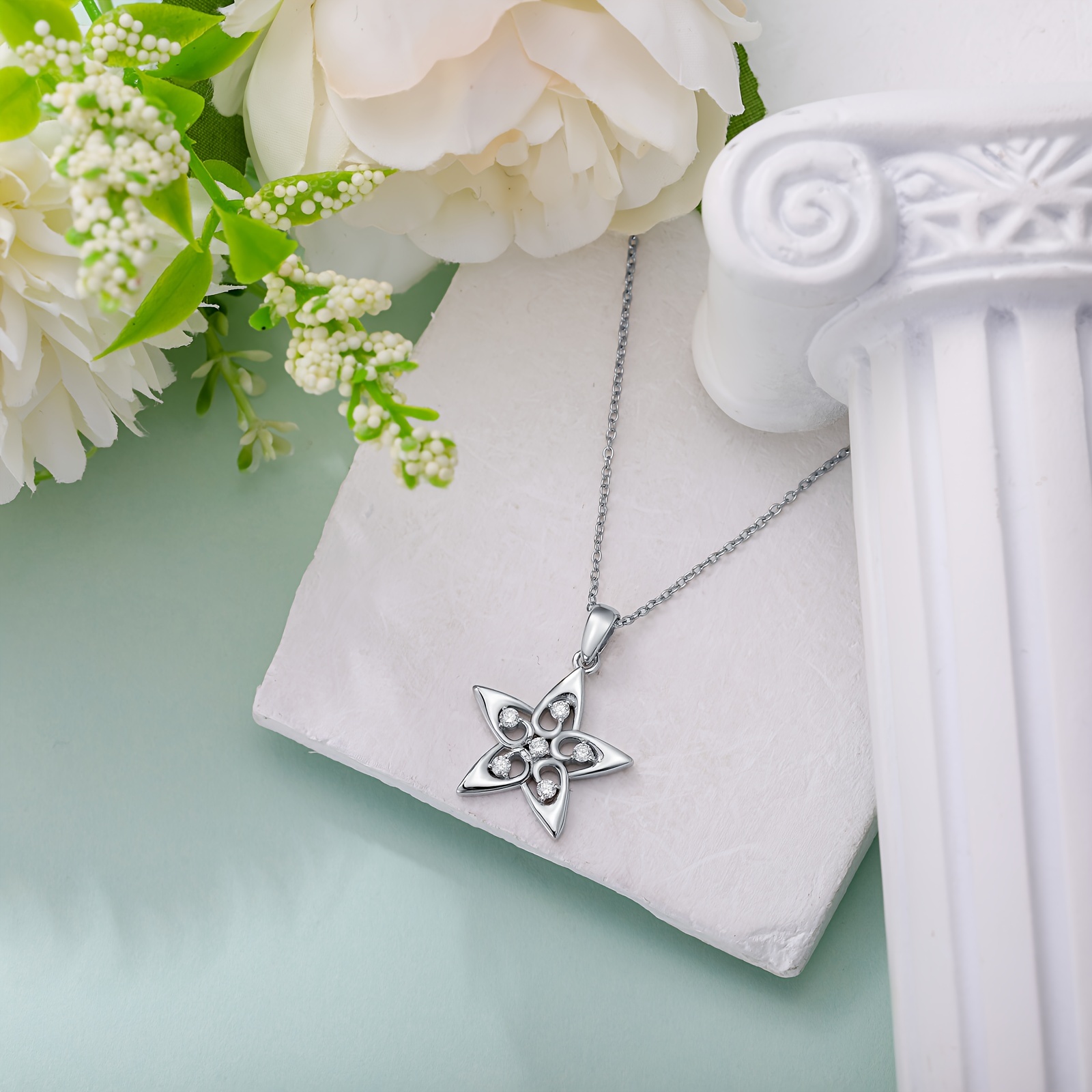 Diamond Star Necklace for Women 925 Sterling Silver Star Pendant with Lab Grown Diamonds Jewelry Gifts for Her - Image 3