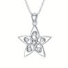 Diamond Star Necklace for Women 925 Sterling Silver Star Pendant with Lab Grown Diamonds Jewelry Gifts for Her