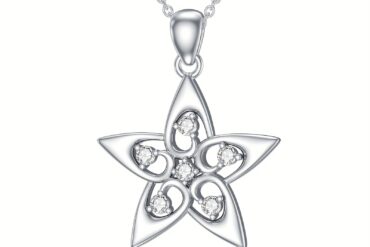 Diamond Star Necklace for Women 925 Sterling Silver Star Pendant with Lab Grown Diamonds Jewelry Gifts for Her