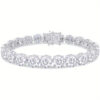 1pc 68-84 carat tennis bracelet, 10mm round laboratory synthetic, 925 sterling 925 Silver bracelet for men and women alike 7 to 8.5 inches
