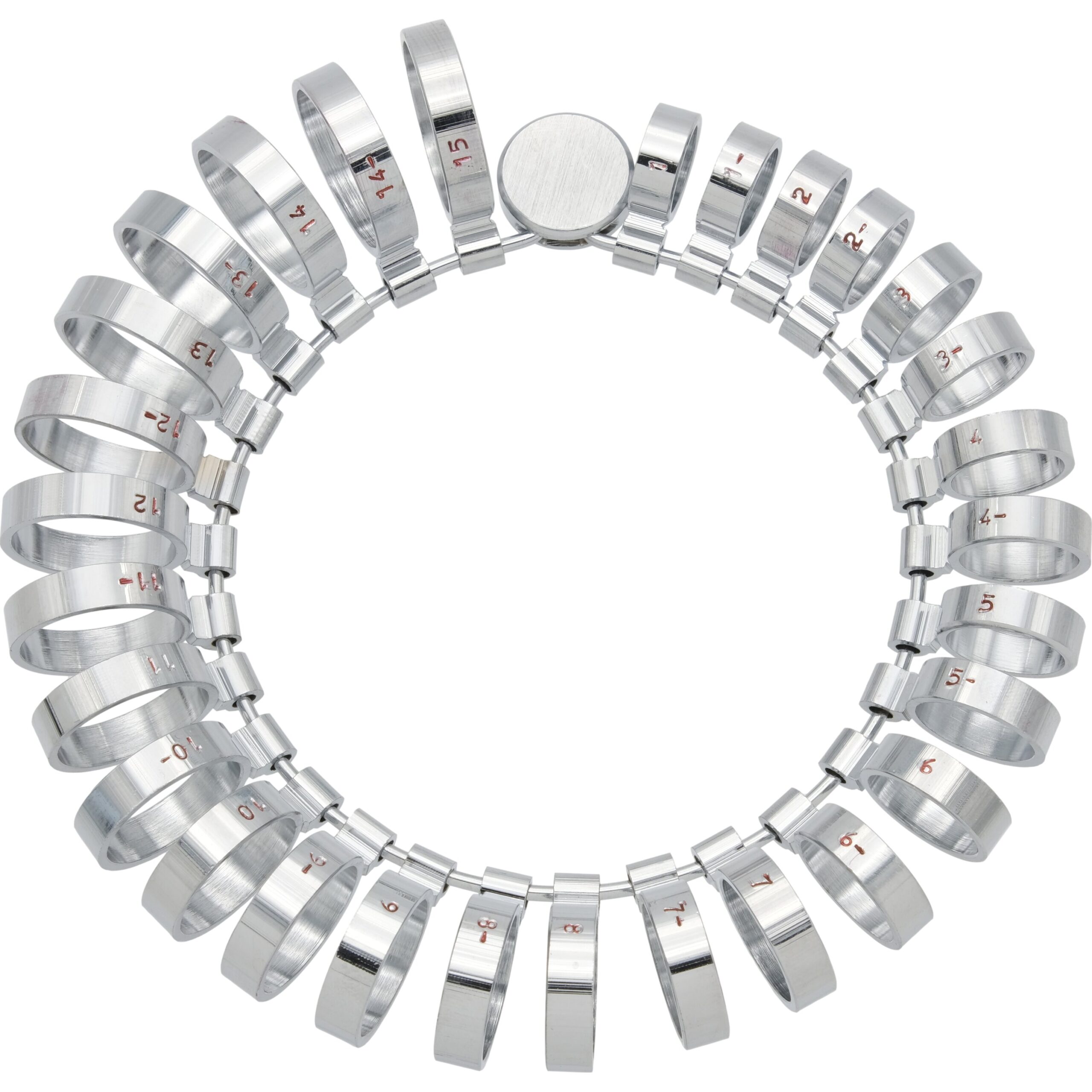 Ring Size Finger Gauge Measure US 1-15 6mm Wide Metal 29 Band Jewelers Tool