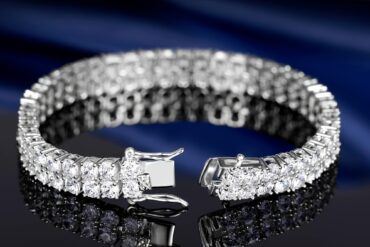 Double Moissanite Tennis Bracelet - 925 Silver 3MM, D Color VVS1 Round Cut, 8.5" Women's Lab Grown Diamond Bracelet, Gift Box