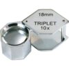 10x Triplet Hexagon Chrome Plated Eye Loupe Jewelers Magnifier Tool