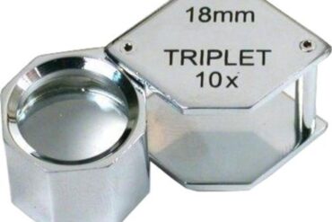 10x Triplet Hexagon Chrome Plated Eye Loupe Jewelers Magnifier Tool