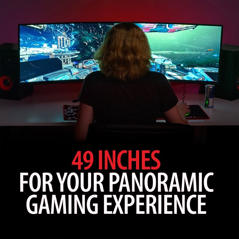 Deco Gear 49and#034; Curved Ultrawide 3840x1080 32:9 144Hz FreeSync 4ms Gaming Monitor - Image 3