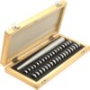 Universal Ring Gauge & Ring Stick Set in Wooden Box – Finger Sizer Tool (Aluminum Stick, Sizes 1–36 & 41–76)