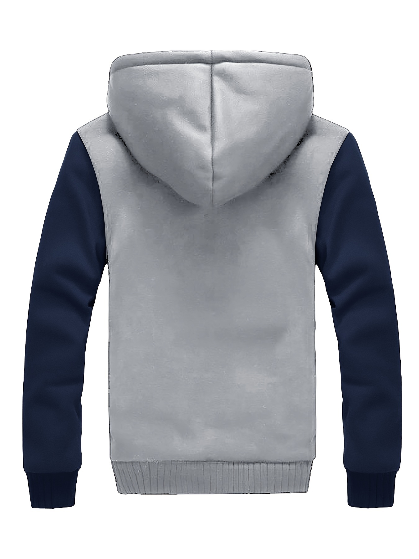 Casual Warm Fleece Hooded Jacket - Men's Color Block Coat For Fall Winter - Image 9
