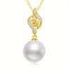 10k Golden Natural- Leaf & 9mm Freshwater Freshwater Pearls Necklace for Women, 16-18 Inch Elegant Jewelry for Daily Wear, Christmas Gifts & Special Occasions, Seasonal Gift Item, Sophisticated Accessory, Highquality Design