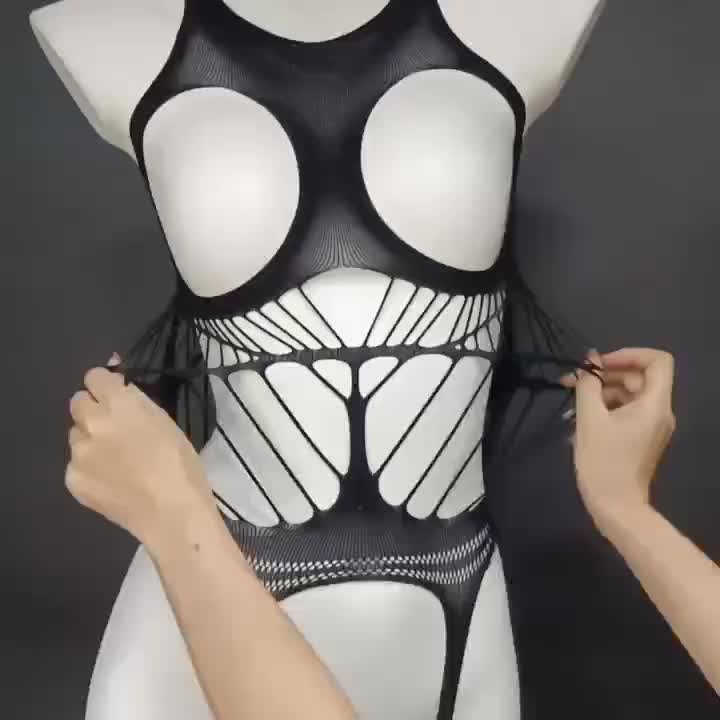 12pcs Women's Sexy Lingerie Set, Featuring Fishnet And Cut Lace Details, High-elasticity Fabric, Valentine's Day And Christmas Gift Series, Suitable for Role-playing And Holiday Gifts, Seductive Lingerie for Women, Sexy And Charming Clothing - Image 4