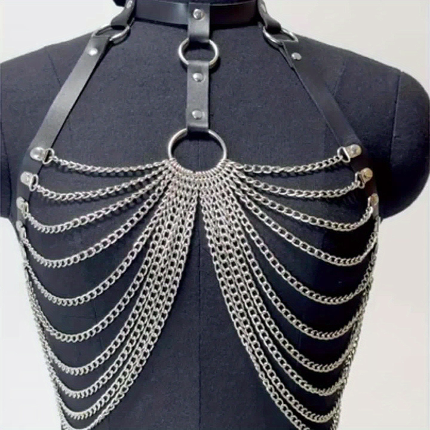 Women's Punk Fashion Faux Leather Corset Top, Sexy Gothic Lingerie with Wire Harness, Front Closure, No Padding, Strapless Design, Adult Size, Black - Image 7