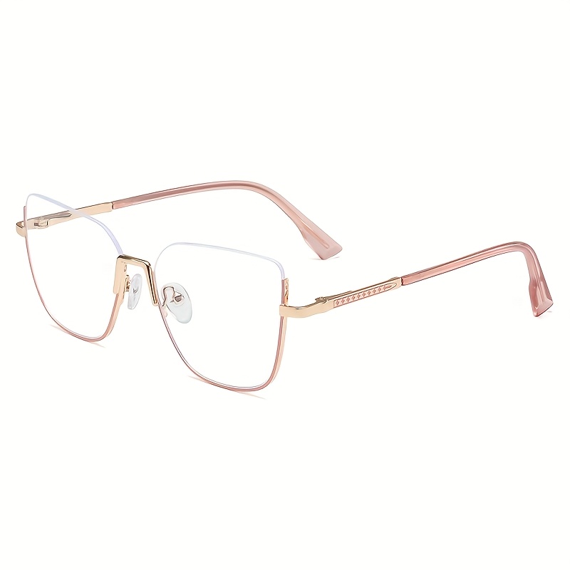 Retro Women's fashion cat-eye glasses, metal half-frame design, suitable for home and work commuting, Stylish Glasses, Retro Eyewear, Classic Style, Metal Frame, Lightweight Frames, Sleek Hinges, Trendy Eyewear, Cat-Eye Frames, Stylish Professionals, Office Women - Image 5