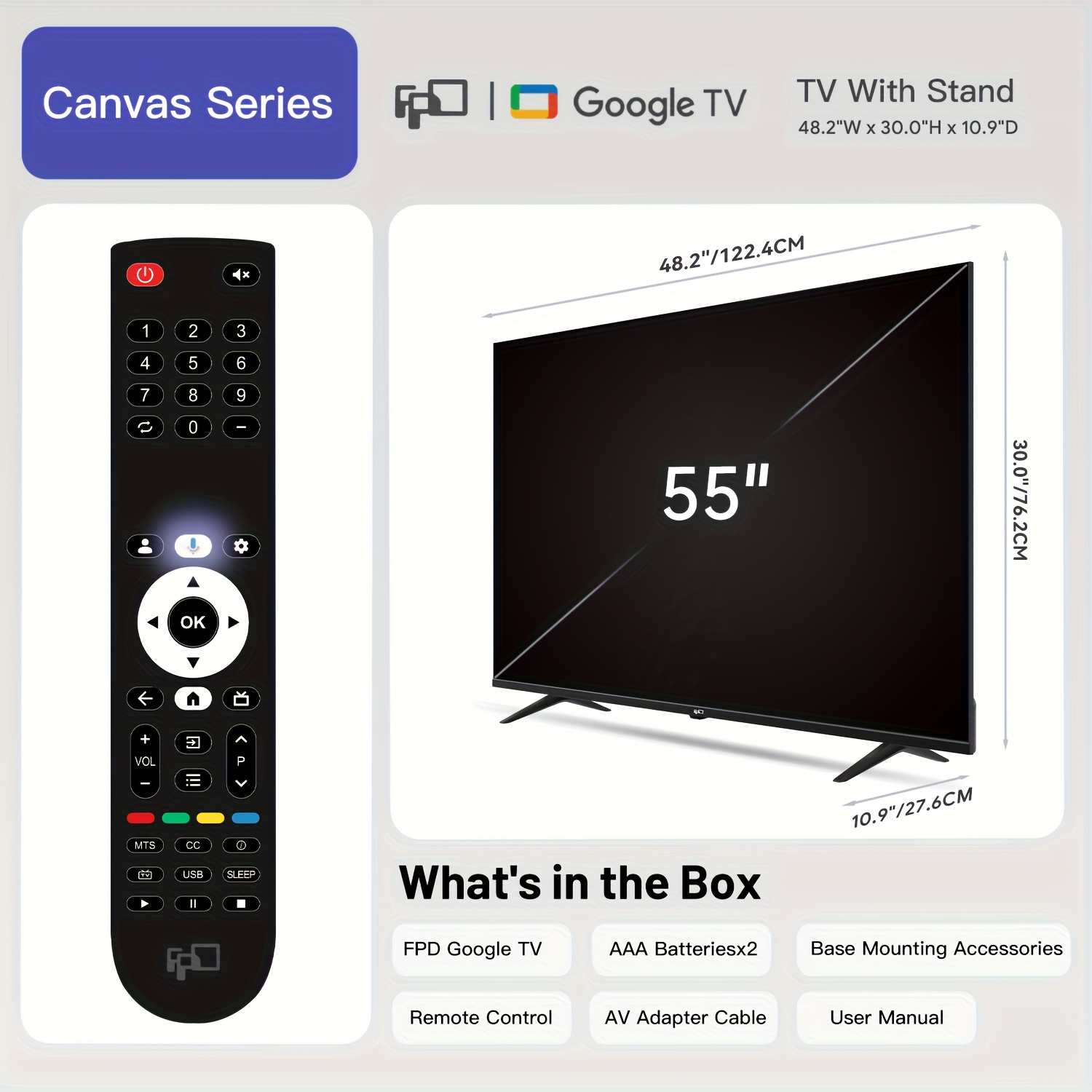 FPD 55" 4K UHD LED Google Smart TV with HDR - Image 2