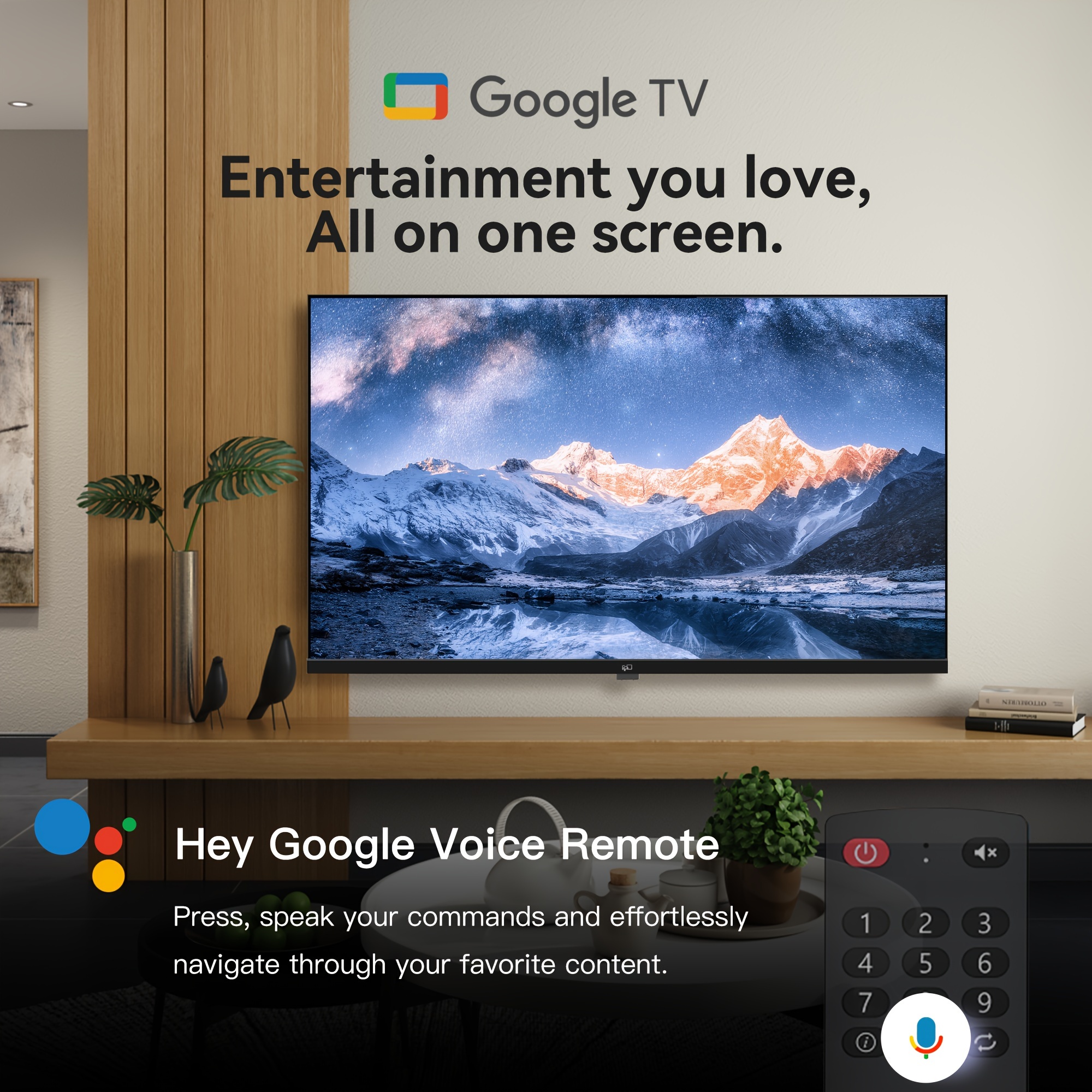 75" 4K UHD Smart TV with Google Play & Google Cast Built-in, HDR 10, Voice Assistant Remote, 4K LED Display, 16:9 Aspect Ratio, 330 Brightness, 60Hz Refresh Rate, Wall-Mountable, 110V/220V, US Plug, No Battery Needed, Google TV, Home Entertainment, Modern Television, Highresolution Display, Home Theater, Sleek Design, Premium Build, Home Users - Image 3