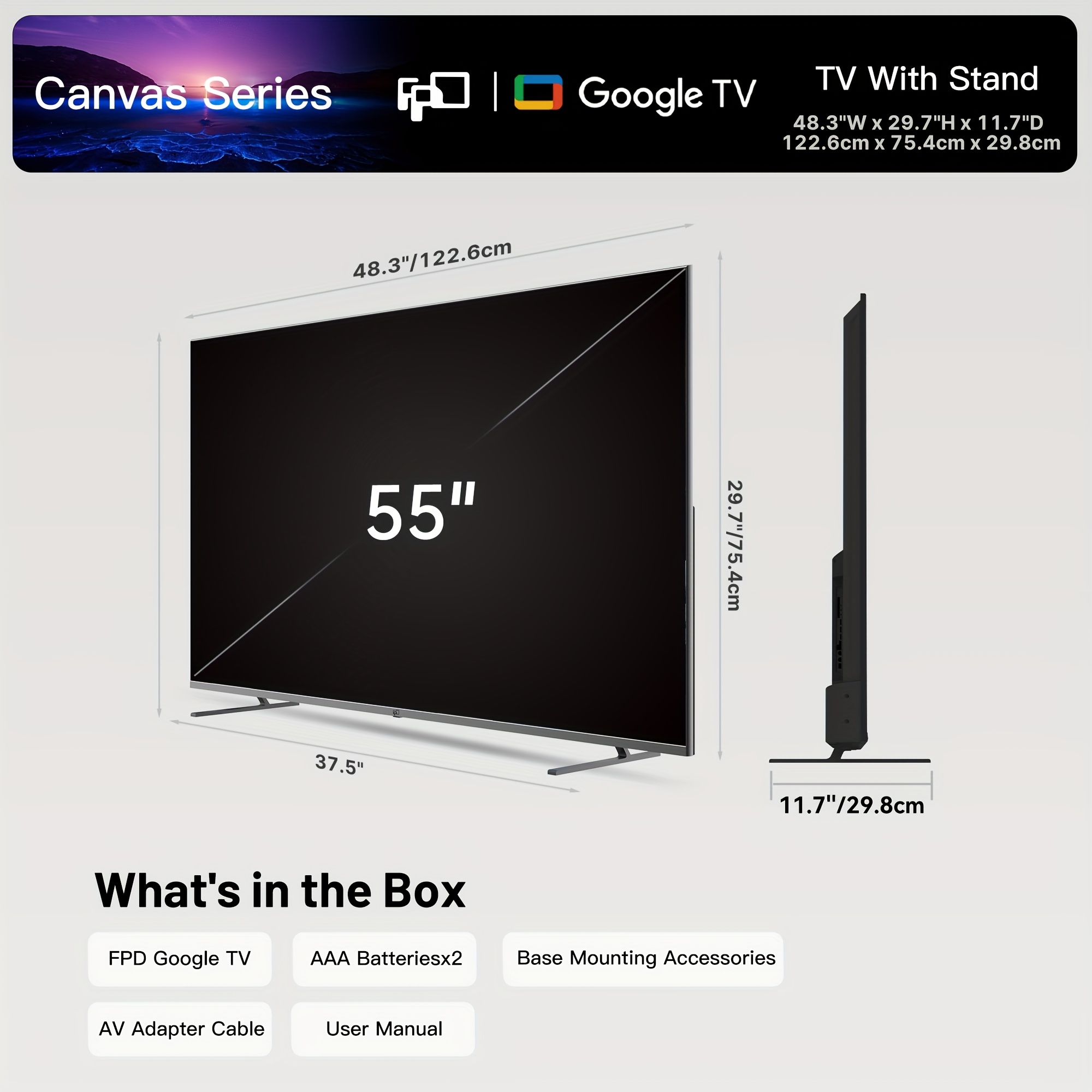 55-Inch Google TV Smart TV with 4K UHD, HDR, Vision & Atmos, MEMC, Built-In Google Play Store, Voice Remote Compatible for /YouTube/Torrent Sites Blocking - LED TVs Suitable for Google TV OS - Image 5