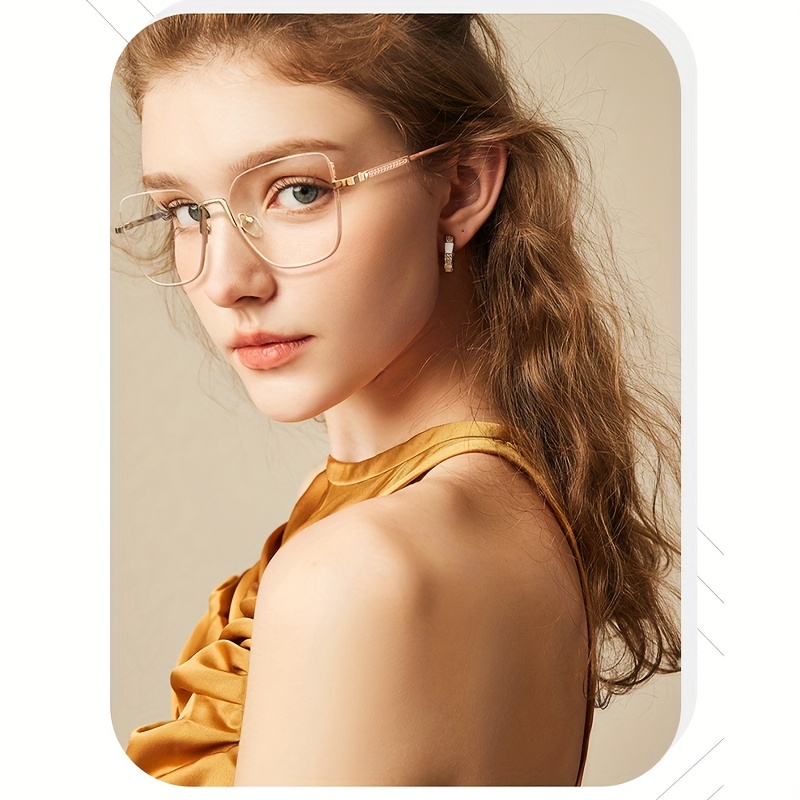 Retro Women's fashion cat-eye glasses, metal half-frame design, suitable for home and work commuting, Stylish Glasses, Retro Eyewear, Classic Style, Metal Frame, Lightweight Frames, Sleek Hinges, Trendy Eyewear, Cat-Eye Frames, Stylish Professionals, Office Women - Image 6