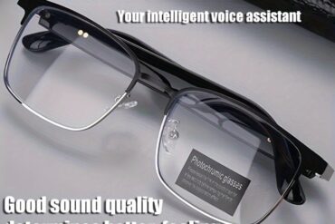 Smart Audio Glasses, New Smart Glasses with Automatic Dimming Lenses, Built-in Microphone and Speaker, High-Definition Voice Calling and Hifi Music Quality, Automatically Turning Into Fashion Glasses in Sunlight, Suitable for Sports, Driving, Fishing