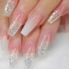 [Pink Coffin Nail] 24pcs Long Coffin Nail | Pink Fashion Gradient Shimmer Glitter