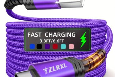 [Hot new product] Tzlrxl USB-C nylon braided fast charging cable, compatible with for Samsung, OnePlus, Xiaomi, and other devices. Supports data transfer and charging, matte finish. Available in 3.3 ft and 6.6 ft lengths