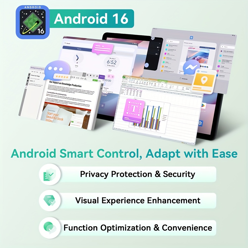 TABWEE T90 Android 16 New 2025 Tablet, 11-inch FHD Large Screen+1200x1920 IPS Display, Octa-Core High-Performance CPU, 24(8+16)GB RAM +128GB ROM(2TB Expand), 3MP+5MP Camaras/Face ID, 8000mAh Long Battery Life, Support Widevine L1, Synthetic - Image 5