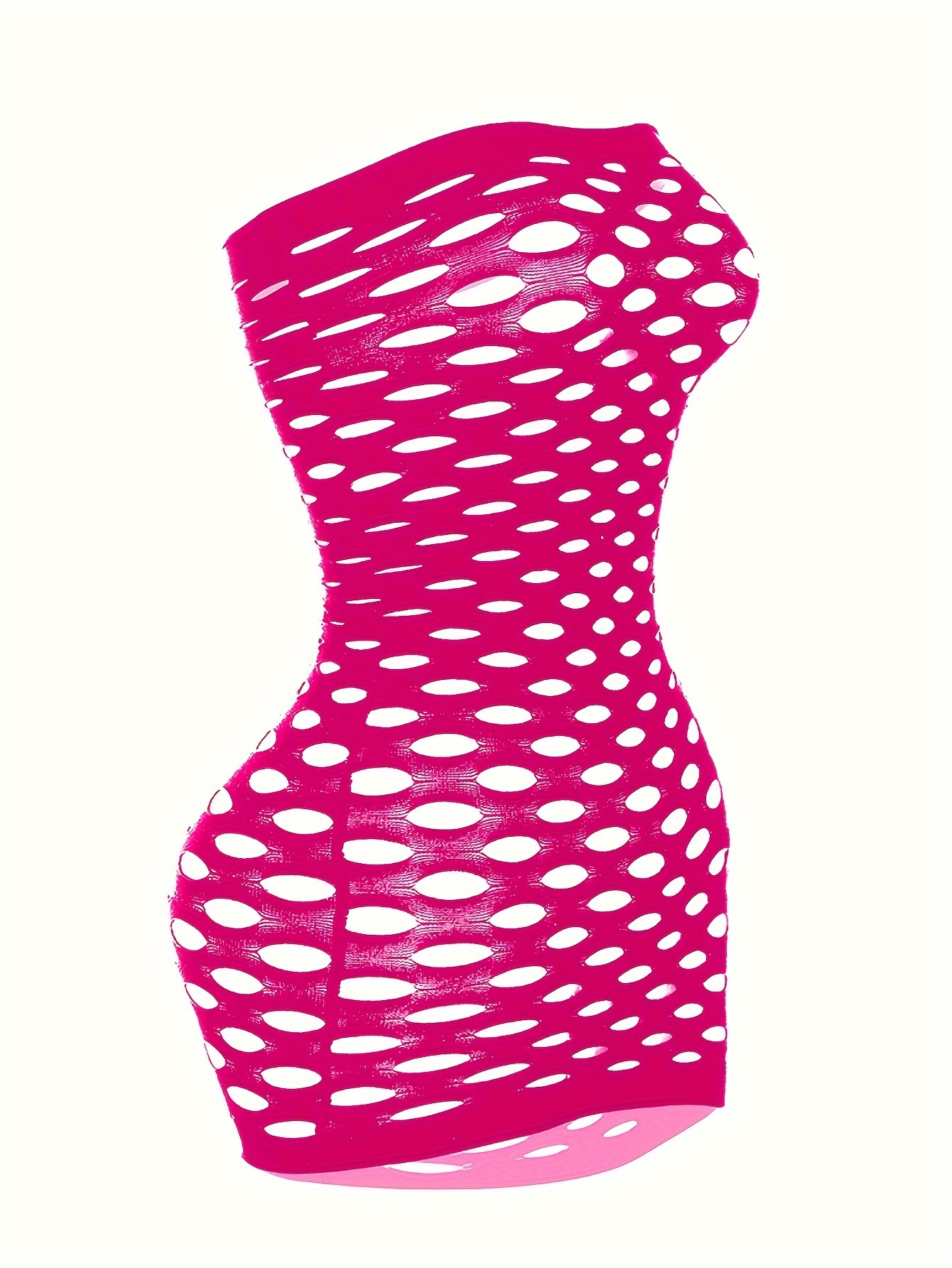 Women's Sexy Sheer Lingerie & Fishnet Stocking Dress - Full-Leg Cutout Bodystocking, Semi- Hollowed Out Tight Bodysuit (Pink/Purple/Black/White/Red) - Hand Wash Only, Novelty Outfit - Image 4