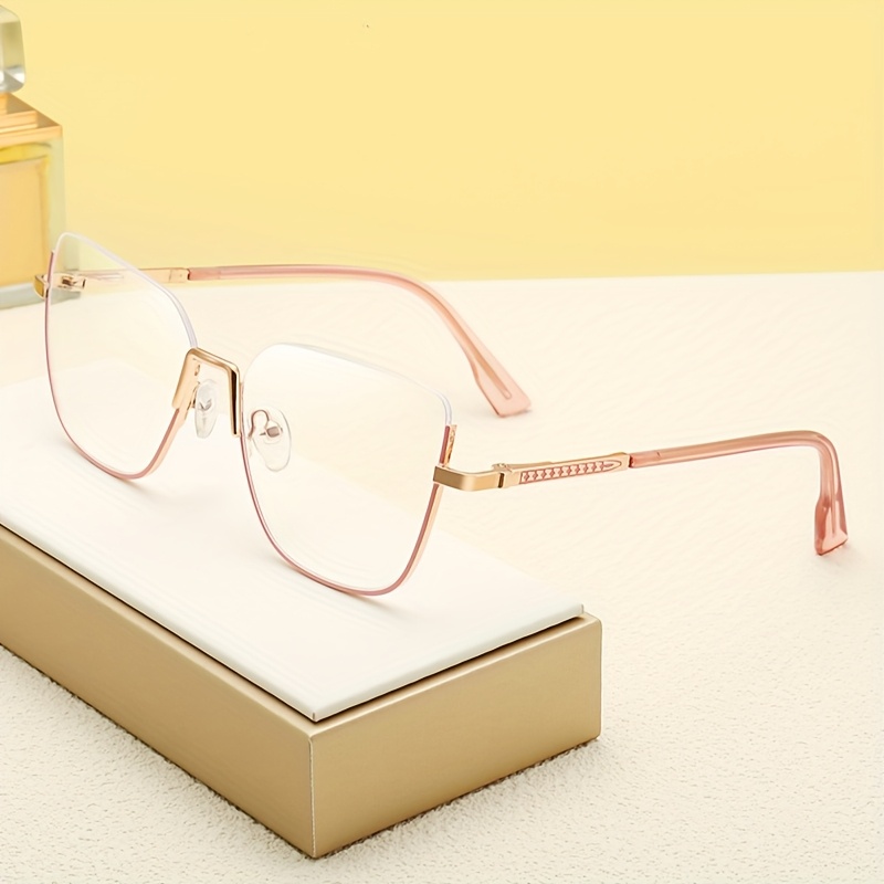 Retro Women's fashion cat-eye glasses, metal half-frame design, suitable for home and work commuting, Stylish Glasses, Retro Eyewear, Classic Style, Metal Frame, Lightweight Frames, Sleek Hinges, Trendy Eyewear, Cat-Eye Frames, Stylish Professionals, Office Women - Image 2