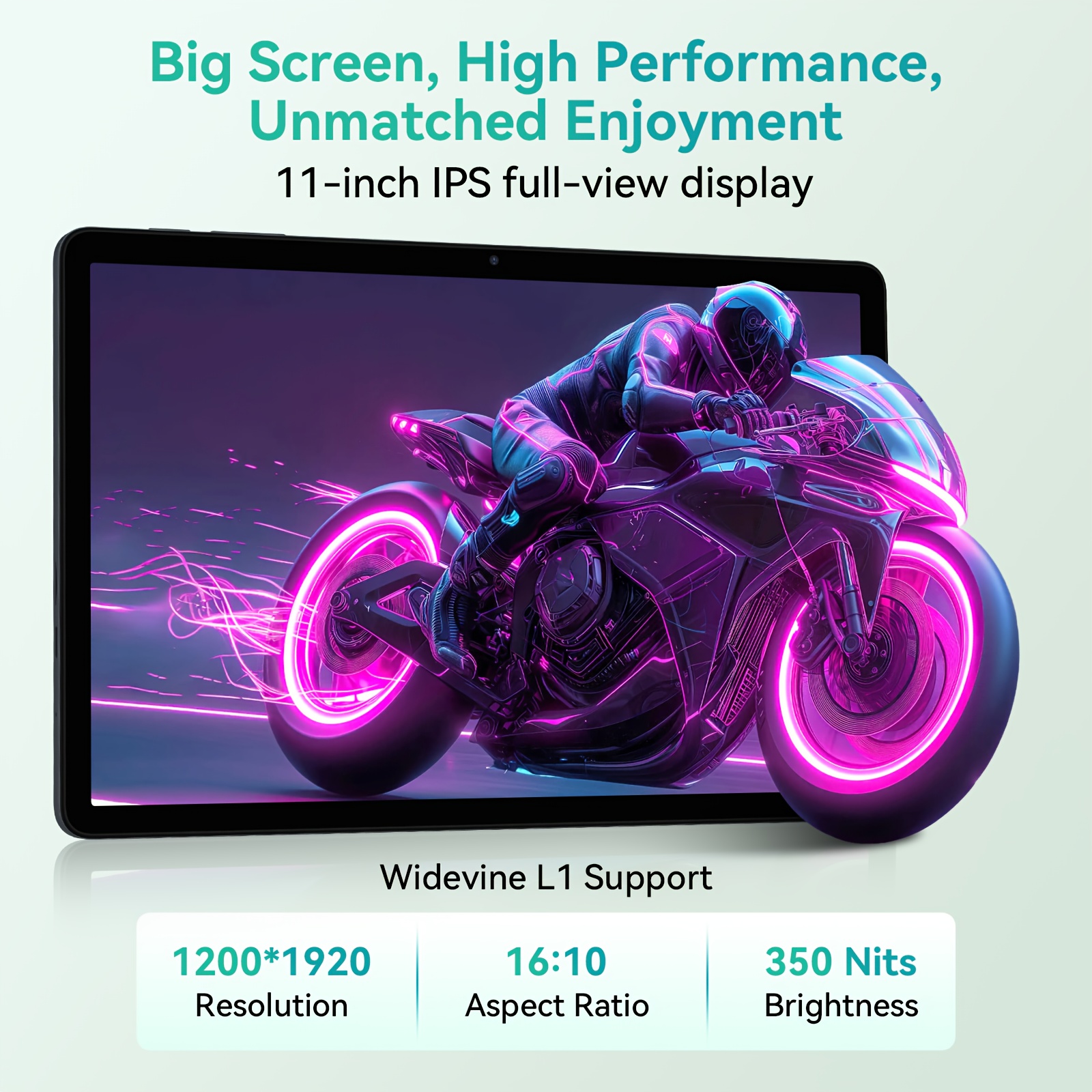 TABWEE T90 Android 16 New 2025 Tablet, 11-inch FHD Large Screen+1200x1920 IPS Display, Octa-Core High-Performance CPU, 24(8+16)GB RAM +128GB ROM(2TB Expand), 3MP+5MP Camaras/Face ID, 8000mAh Long Battery Life, Support Widevine L1, Synthetic - Image 3