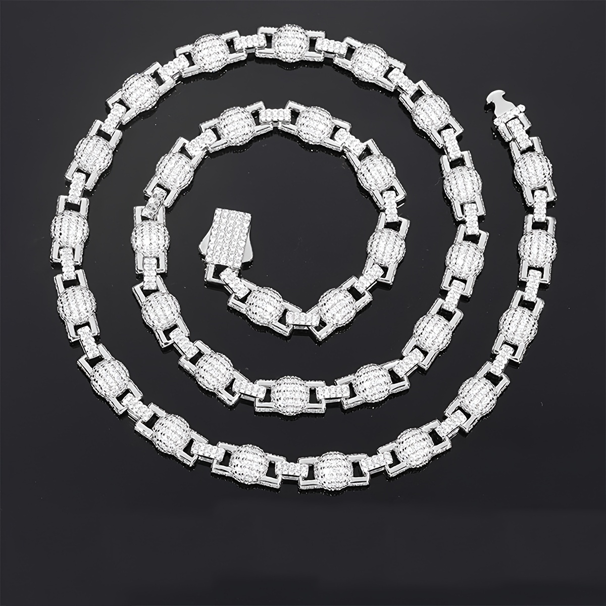 Luxury 925 Sterling Silver Necklace, 8mm Hip Hop Style, 18K Golden Plated, Microset Lab Moissanite, Cuban Chain Pendant, Classic Party Jewelry for Gifts and Thanksgiving - Unisex, Perfect Thanksgiving Choice - Image 3