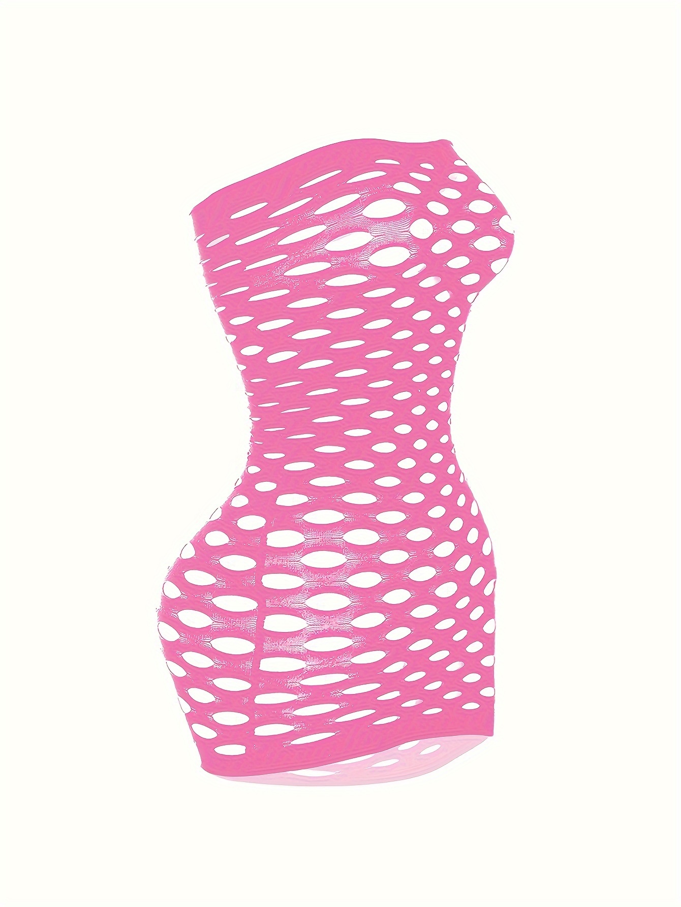 Women's Sexy Sheer Lingerie & Fishnet Stocking Dress - Full-Leg Cutout Bodystocking, Semi- Hollowed Out Tight Bodysuit (Pink/Purple/Black/White/Red) - Hand Wash Only, Novelty Outfit - Image 5