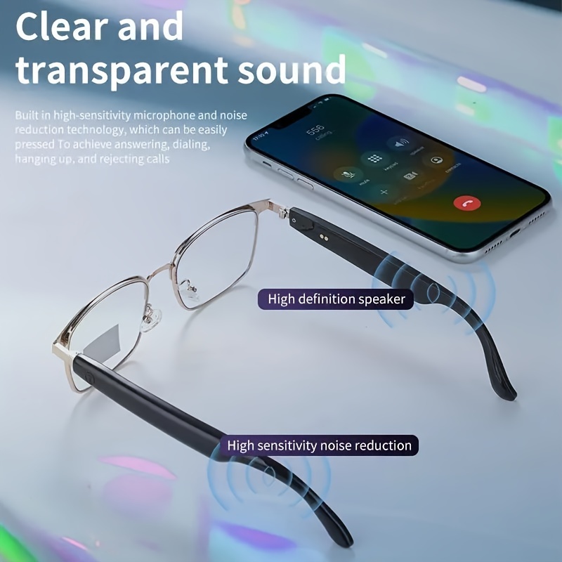 Smart Audio Glasses, New Smart Glasses with Automatic Dimming Lenses, Built-in Microphone and Speaker, High-Definition Voice Calling and Hifi Music Quality, Automatically Turning Into Fashion Glasses in Sunlight, Suitable for Sports, Driving, Fishing - Image 4