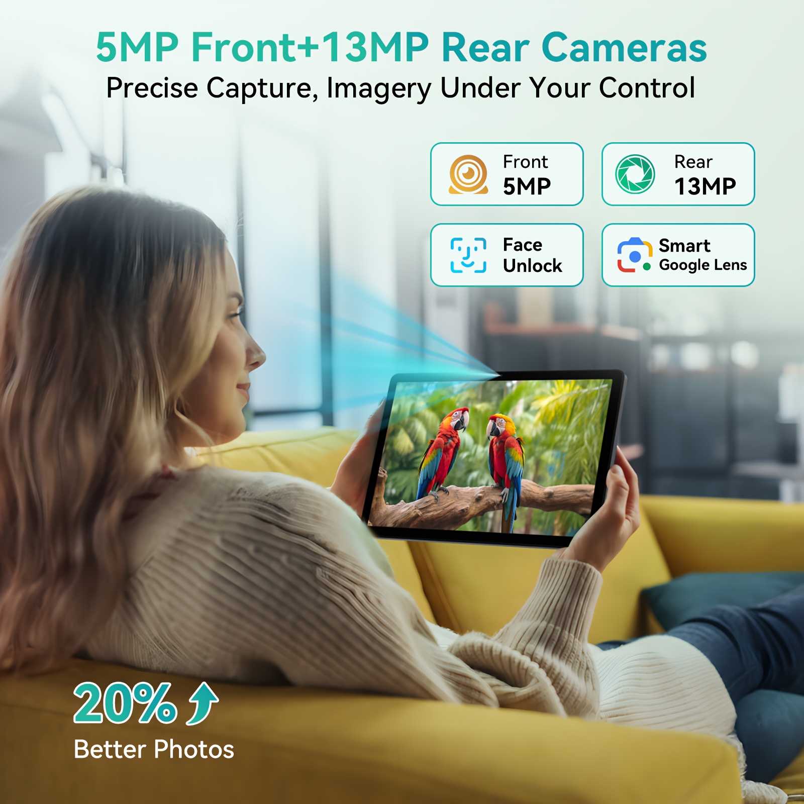 TABWEE T90 Android 16 New 2025 Tablet, 11-inch FHD Large Screen+1200x1920 IPS Display, Octa-Core High-Performance CPU, 24(8+16)GB RAM +128GB ROM(2TB Expand), 3MP+5MP Camaras/Face ID, 8000mAh Long Battery Life, Support Widevine L1, Synthetic - Image 9