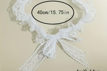 Elegant White Lace Garter | Vintage-Inspired Bridal Thigh Chain with Imitation Pearl Bowknot | Delicate Polyester Lace | Romantic Wedding Accessory for Brides & Bridesmaids | Hand Washable, Non-Dry Clean