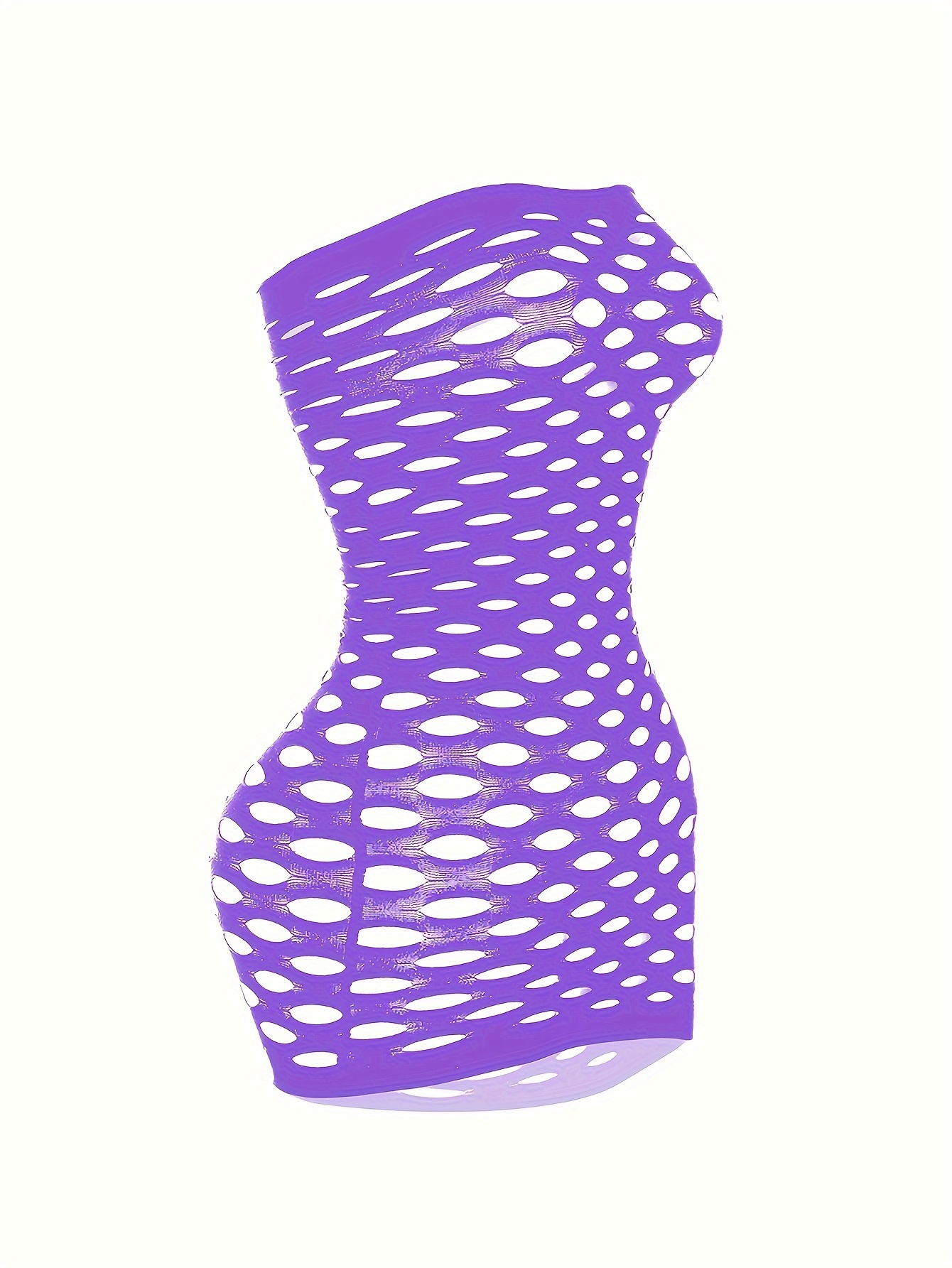 Women's Sexy Sheer Lingerie & Fishnet Stocking Dress - Full-Leg Cutout Bodystocking, Semi- Hollowed Out Tight Bodysuit (Pink/Purple/Black/White/Red) - Hand Wash Only, Novelty Outfit - Image 3