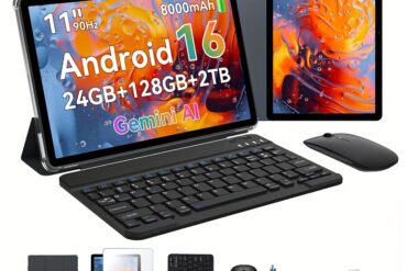 TABWEE T90 Android 16 New 2025 Tablet, 11-inch FHD Large Screen+1200x1920 IPS Display, Octa-Core High-Performance CPU, 24(8+16)GB RAM +128GB ROM(2TB Expand), 3MP+5MP Camaras/Face ID, 8000mAh Long Battery Life, Support Widevine L1, Synthetic