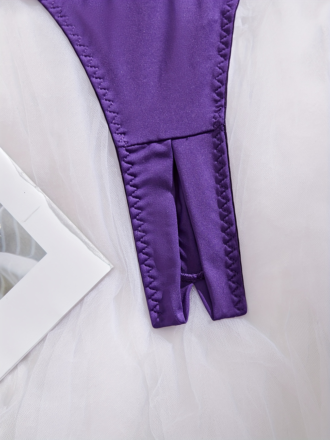 Purple Two-Piece Lingerie Set for Women, Includes a Metal Necklace And Shoulder Straps - Image 7
