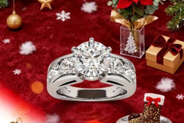 Nitya Jewels 10 CT Round Cut Colorless Moissanite Engagement Ring Wedding Bridal Ring Moissanite Ring Anniversary Solitaire Halo Accented Promise Antique Golden Silvery Ring