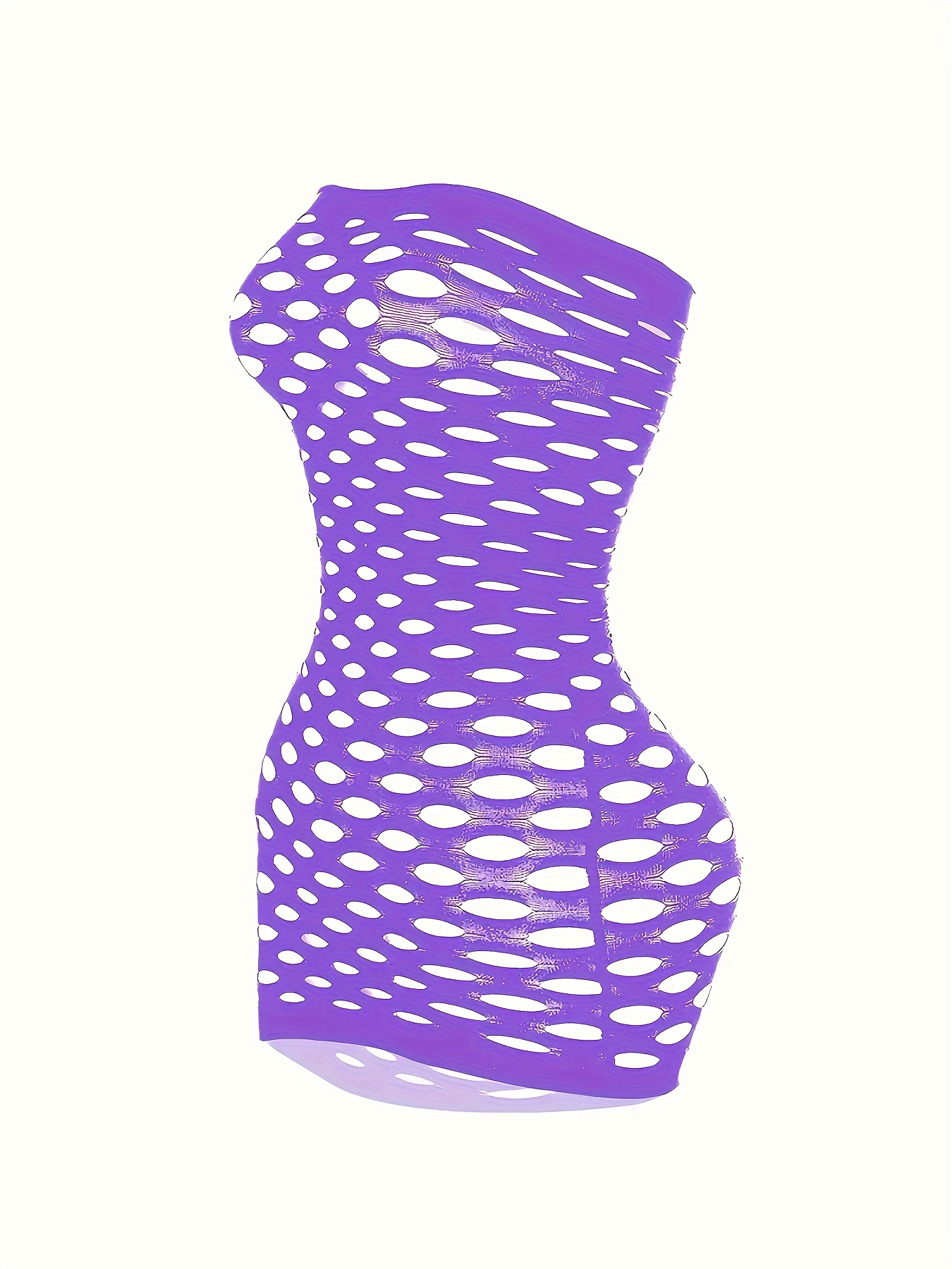 Women's Sexy Sheer Lingerie & Fishnet Stocking Dress - Full-Leg Cutout Bodystocking, Semi- Hollowed Out Tight Bodysuit (Pink/Purple/Black/White/Red) - Hand Wash Only, Novelty Outfit - Image 8