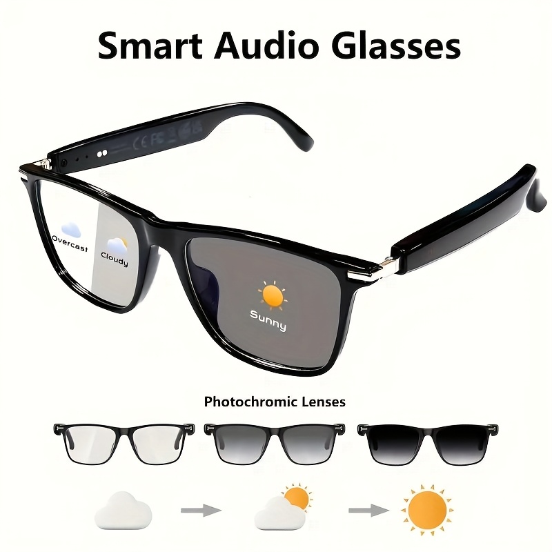 Smart Audio Glasses, New Smart Glasses with Automatic Dimming Lenses, Built-in Microphone and Speaker, High-Definition Voice Calling and Hifi Music Quality, Automatically Turning Into Fashion Glasses in Sunlight, Suitable for Sports, Driving, Fishing - Image 21